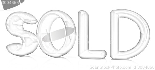 Image of 3d red text "sold"