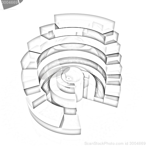 Image of Abstract structure with red capsule in the center