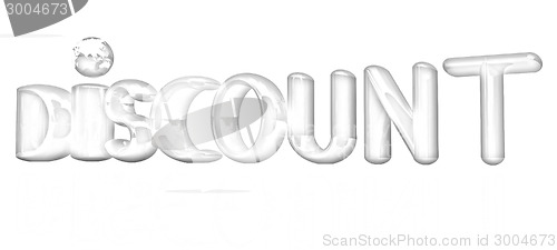 Image of 3d metal text "discount"