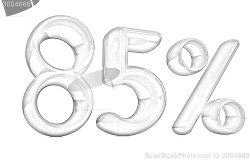 Image of 3d red "85" - eighty-five percent