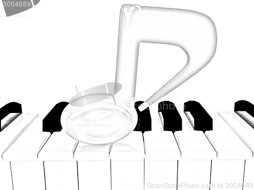 Image of 3d note on a piano