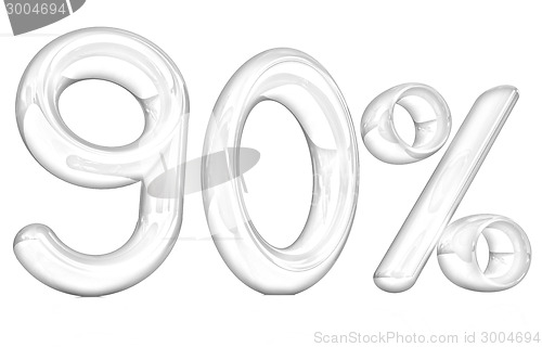 Image of 3d red "90" - ninety percent