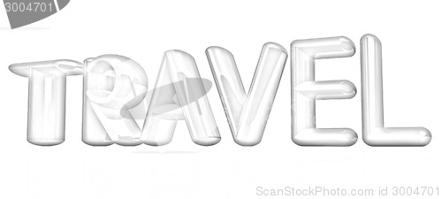 Image of "travel" 3d red text