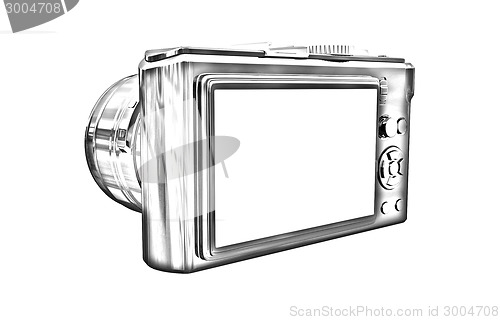 Image of 3d illustration of photographic camera