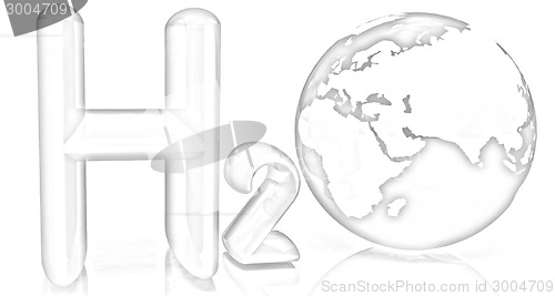 Image of H2O. Formula of water