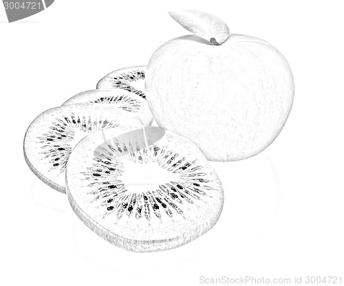 Image of slices of kiwi and apple