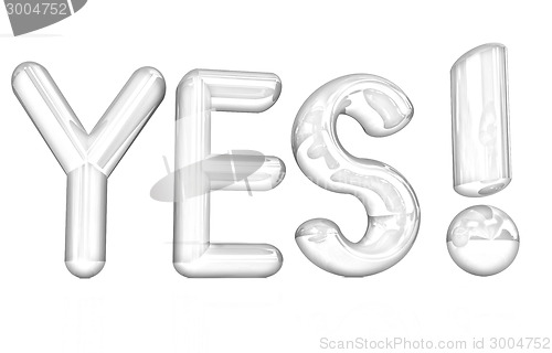 Image of 3d Red text " Yes!"