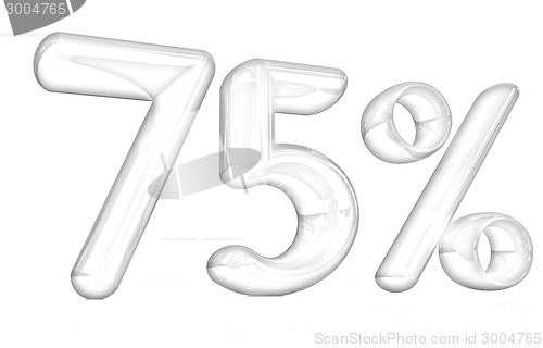 Image of 3d red "75" - Seventy-five percent