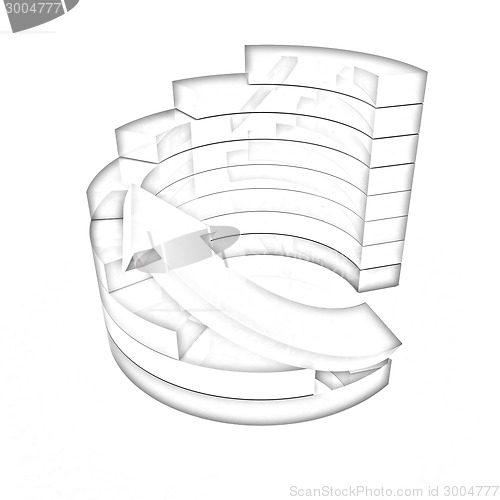 Image of 3d colorful abstract diagram and arrow