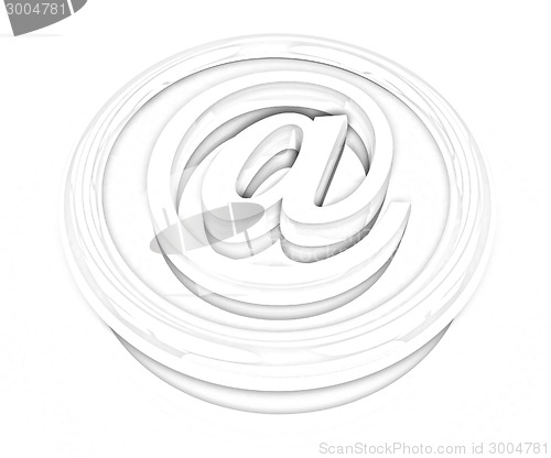 Image of 3d button email Internet push