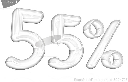 Image of 3d red "55" - fifty five percent