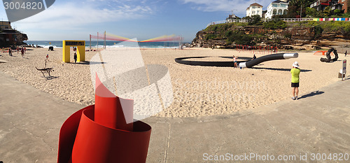 Image of Sculptures about to be unveiled Sculpture by the Sea