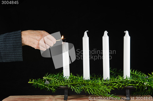 Image of Lighting the first advent candle