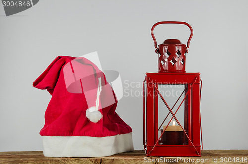 Image of Santas cap and lantern