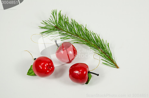 Image of Christmas decorations red and green