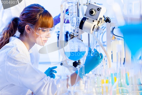 Image of Young chemist in the laboratory.