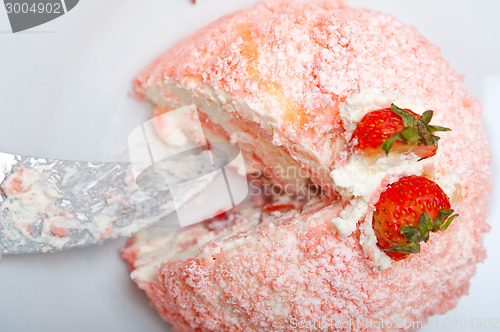 Image of fresh strawberry and whipped cream dessert