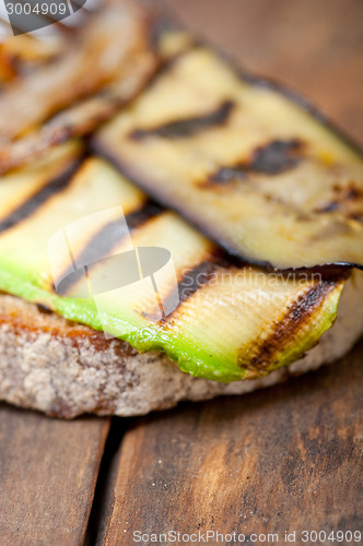 Image of grilled vegetables on bread