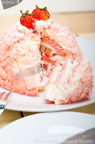 Image of fresh strawberry and whipped cream dessert