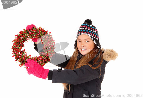 Image of Girl with advents wreath