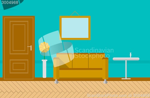 Image of Flat vector illustration for sitting-room