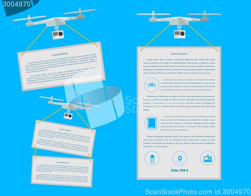 Image of Flat vector icons for quardocopter advertising