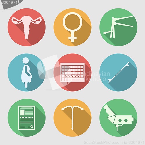 Image of Flat vector icons for Obstetrics and Gynecology