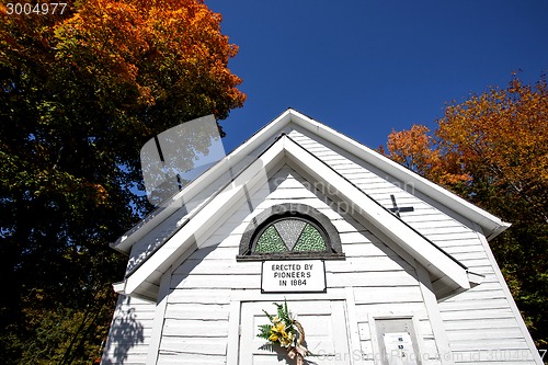 Image of Old Country Church in Autumn