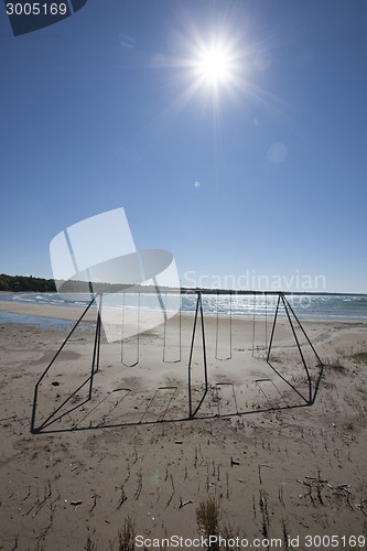 Image of Abandoned Playground on beach