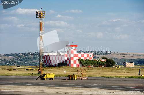 Image of Airport support building at flying field