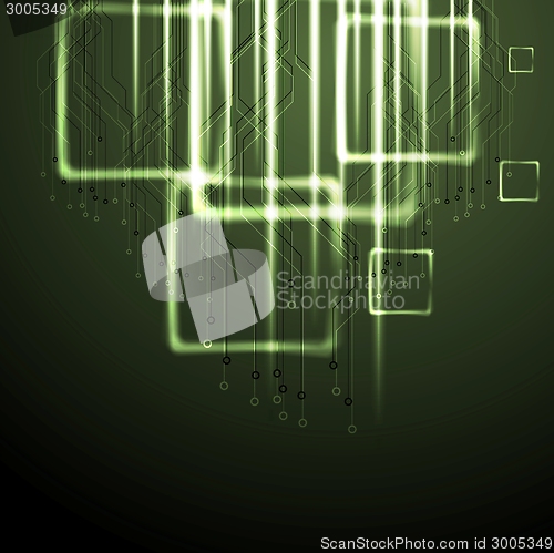 Image of Green shiny technology background