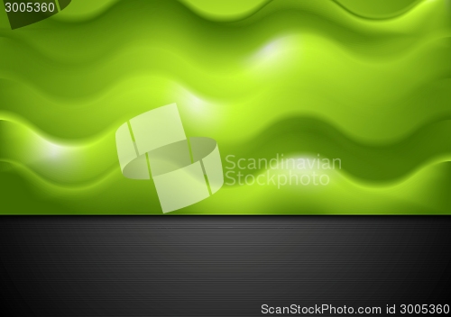 Image of Abstract green waves background