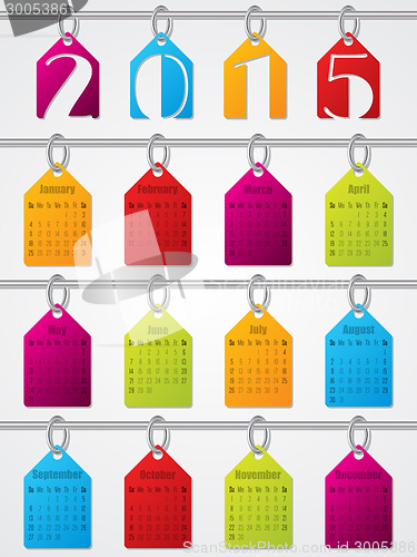 Image of Hanging labels 2015 calendar design