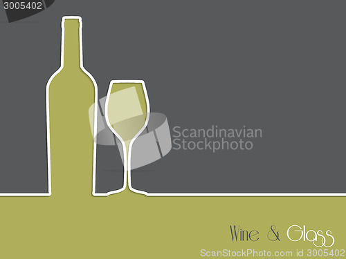 Image of Wine advertisement background design with bottle and glass