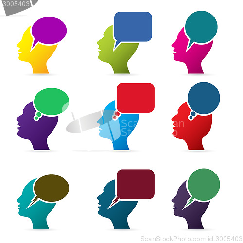 Image of Human heads with speech bubbles