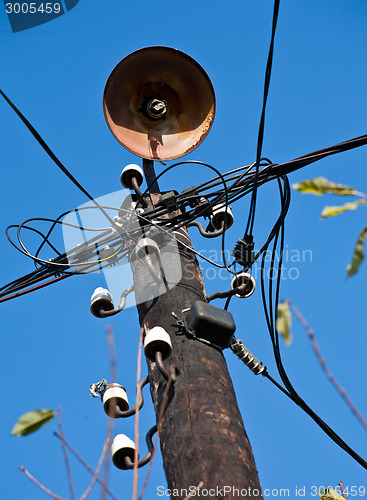 Image of old wooden telegraph pole