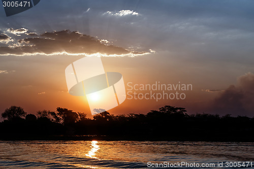 Image of African sunset on Chobe river