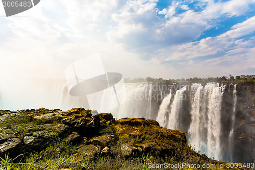 Image of The Victoria falls with dramatic sky