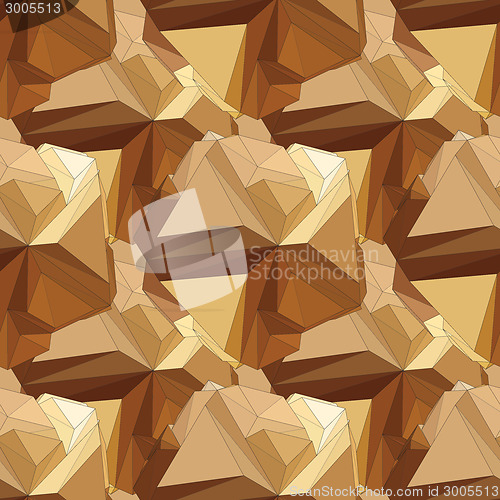 Image of Gold seamless polygonal pattern.
