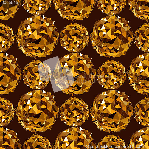 Image of Disco ball. Gold seamless background.