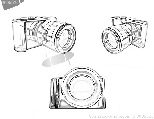 Image of 3d illustration of photographic camera
