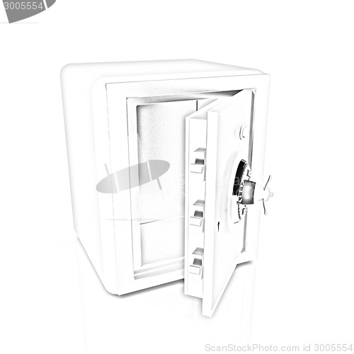 Image of Security metal safe with empty space inside 