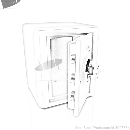 Image of Security metal safe with empty space inside 