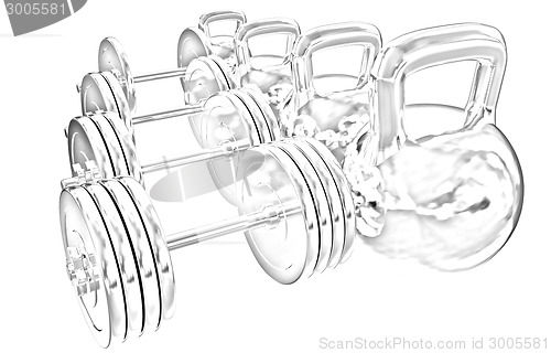 Image of Metal weights and dumbbells 