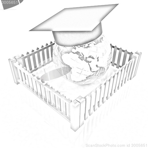 Image of Global education concept in closed colorfull fence. Concept educ