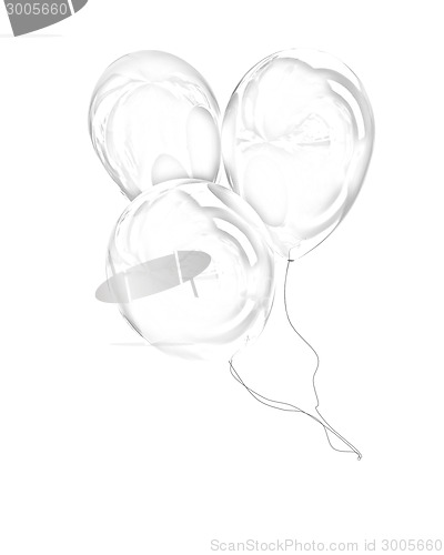Image of Color glossy balloons isolated on white 