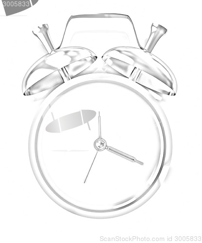 Image of 3D illustration of gold alarm clock icon