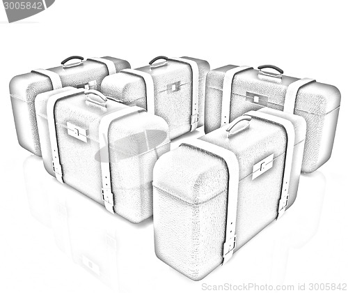 Image of Brown traveler's suitcases 