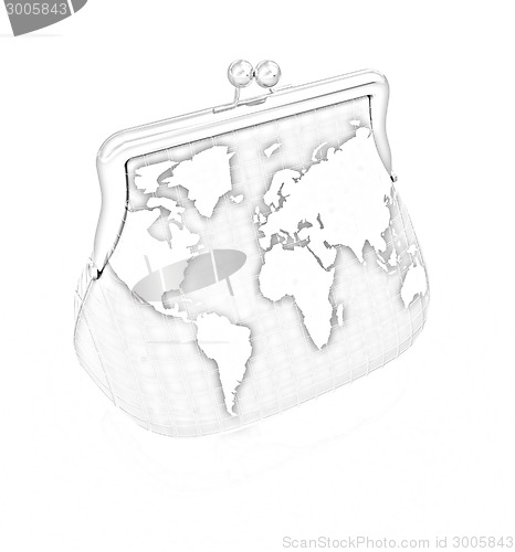 Image of Purse Earth. On-line concept