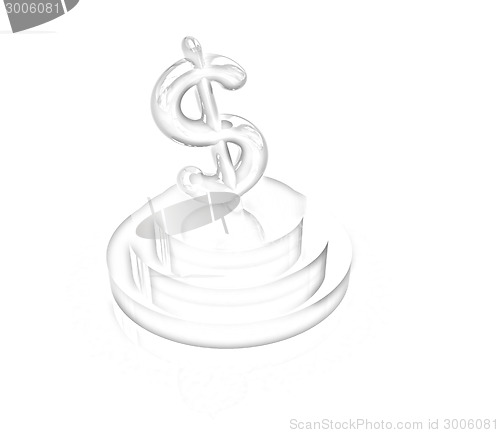 Image of icon dollar sign on podium